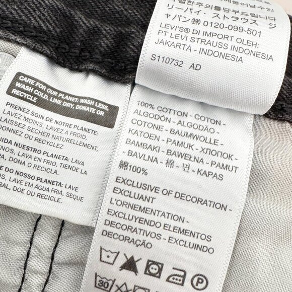 NWT Levi’s 501 High Rise Button Fly Dark Wash Jean Shorts in Black Plus Size 32 - Picture 7 of 10